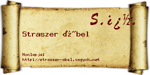 Straszer Ábel névjegykártya